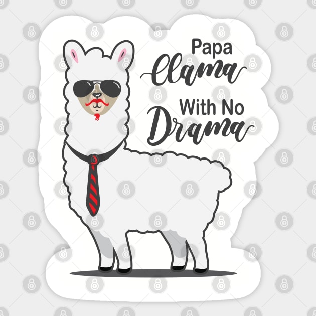 Papa Llama With No Drama Sticker by Alema Art